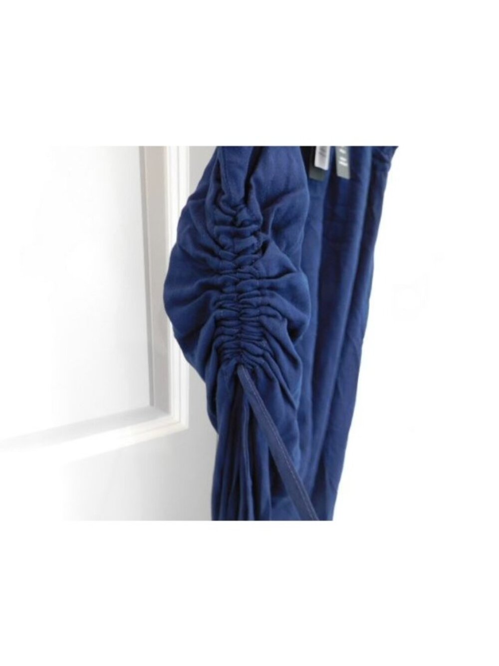 LA MADE size SMALL Allure Cinched Twill Dress in Navy Blue NEW - Picture 8 of 9